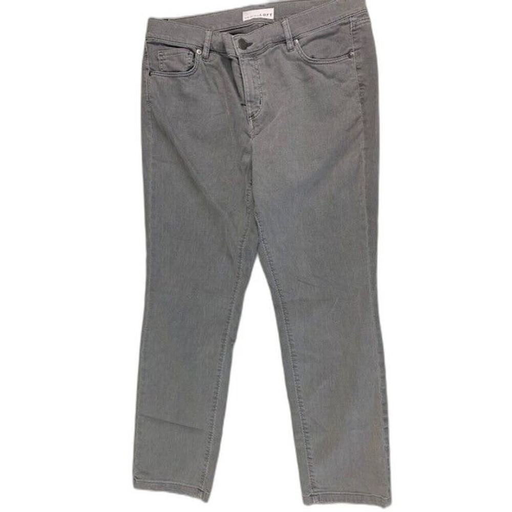 Loft Size 30 10 Womens Jeans Modern Skinny Crop Mid Rise Gray Stretch